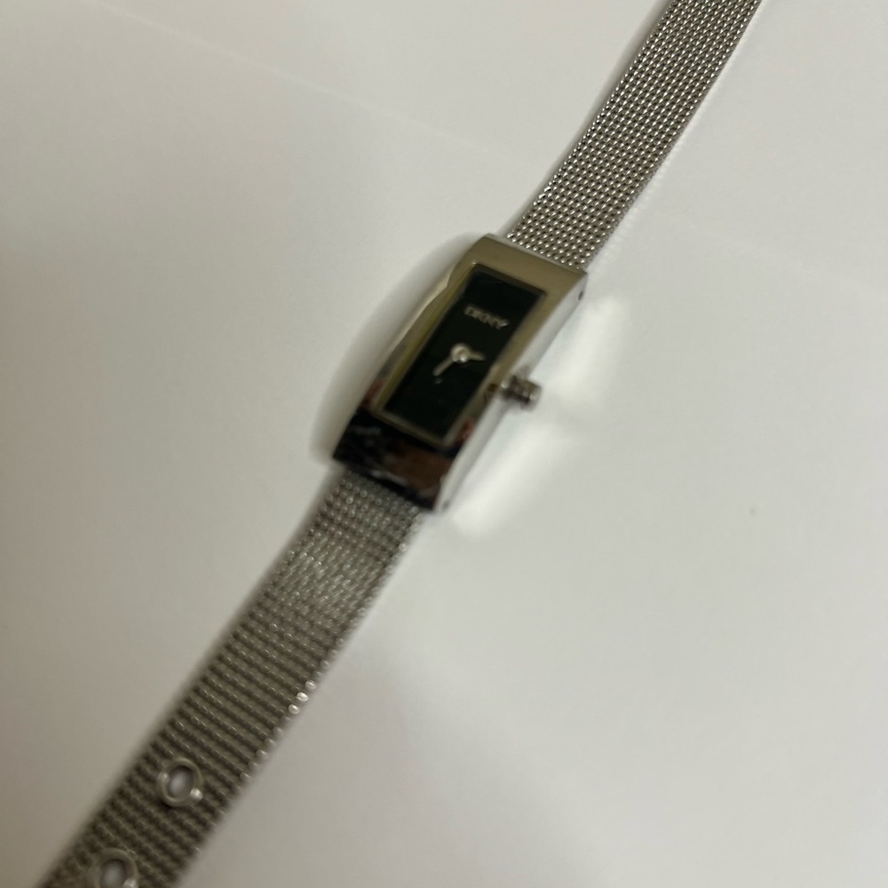 Dkny Silver Mesh Bracelet Watch Rectangular Face - image 1